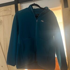 Fleece figs scrub jacket like new worn maybe 3x womens size large carribean blue